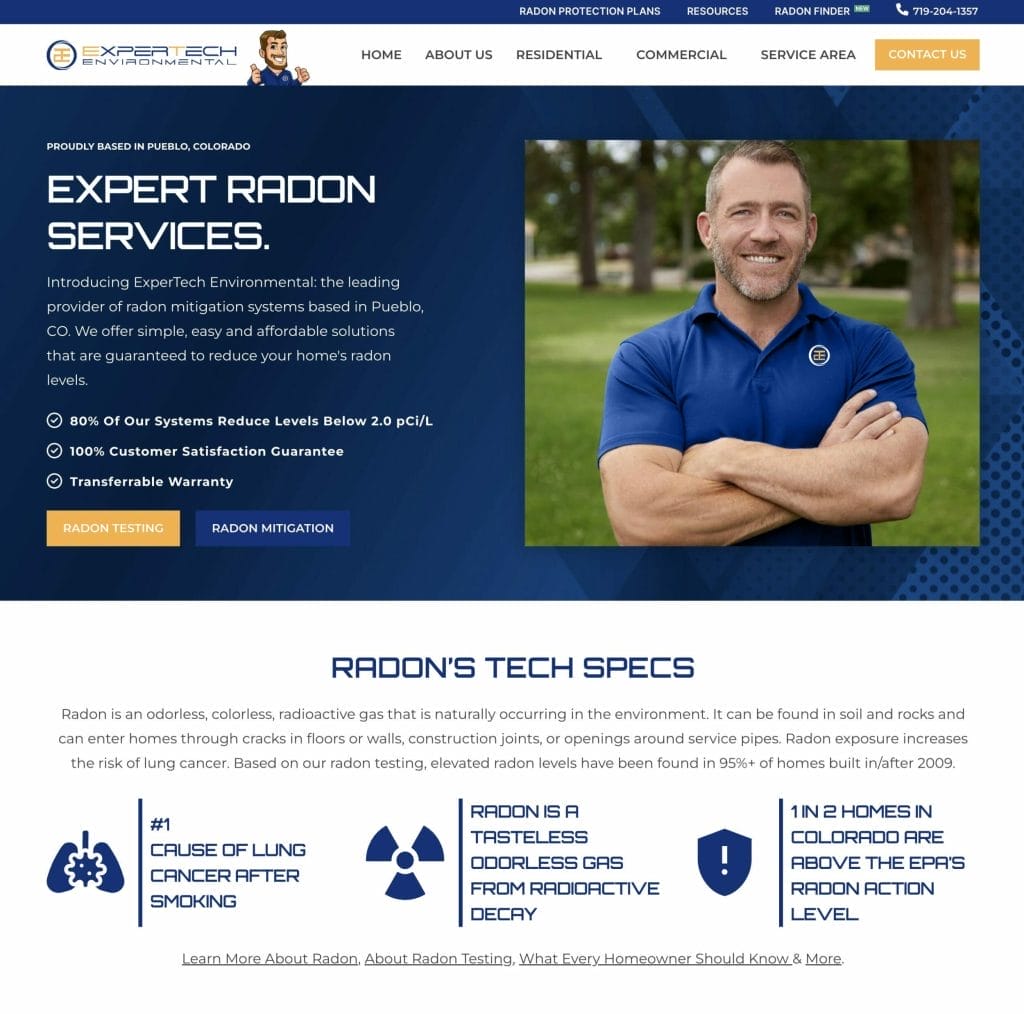 Example of a great radon website
