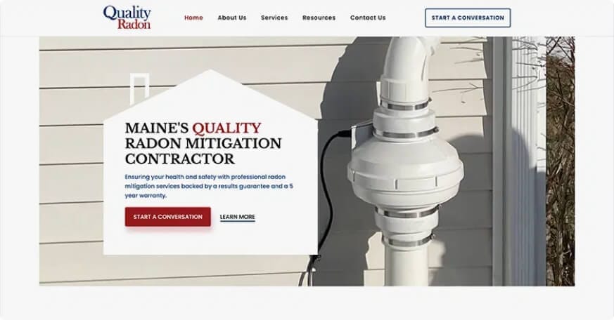 Quality Radon is a radon mitigation contractor who hired AdeptPlus Web Design