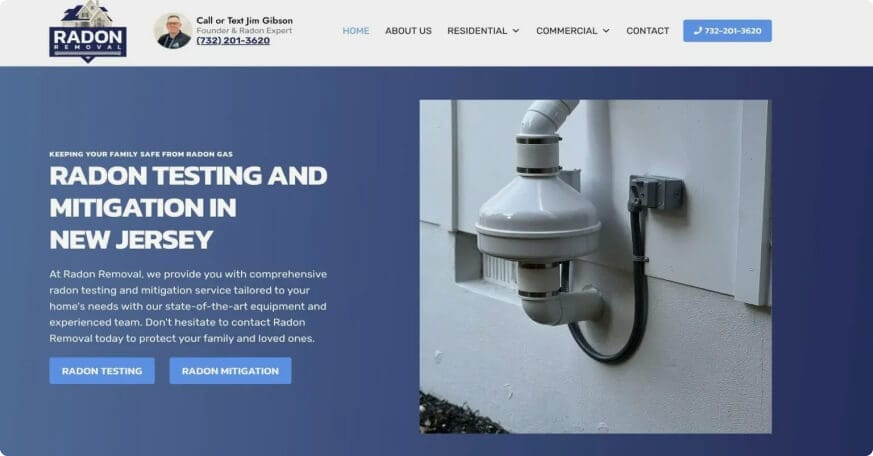 Radon Removal is a web design by AdeptPlus